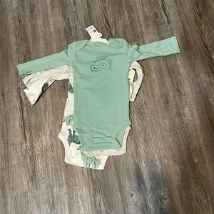 3 New Carter's 6M Long Sleeve Bodysuits